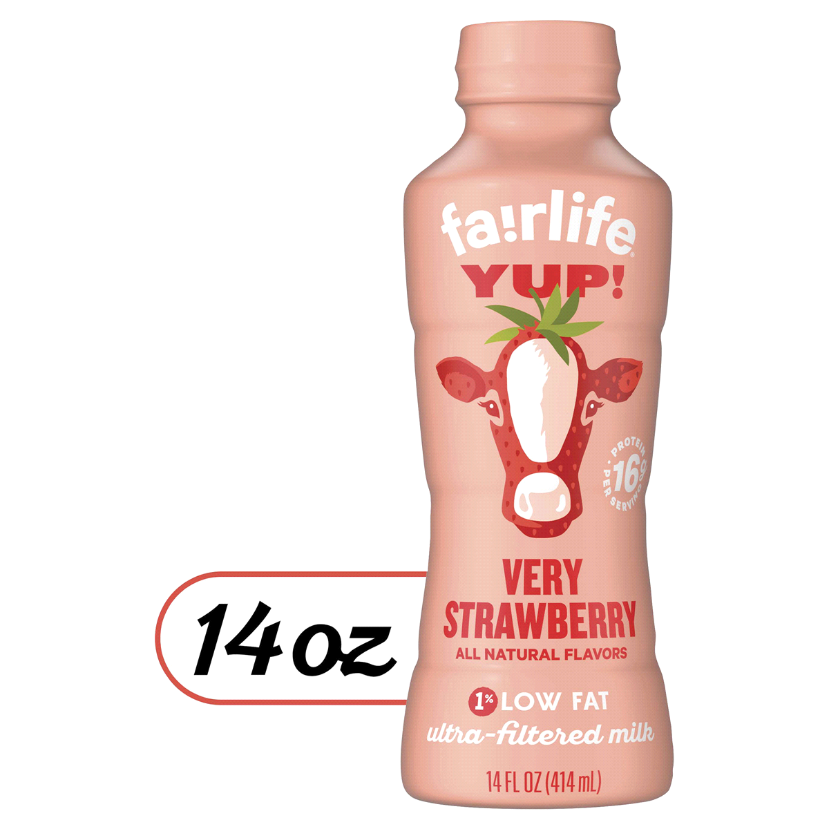 slide 1 of 4, Yup! Strawberry Milk, 14 fl oz