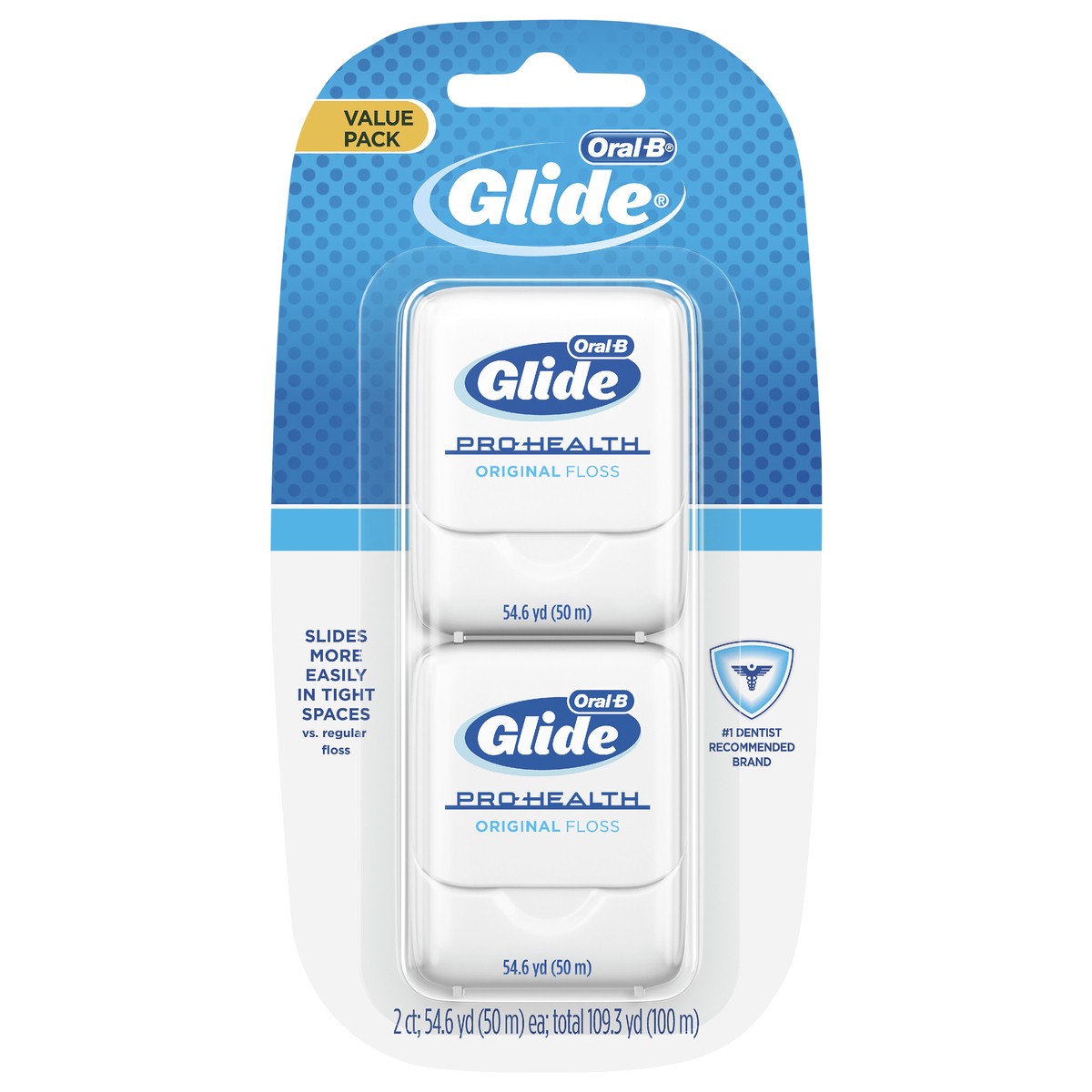 slide 1 of 2, Oral-B Glide Pro-Health Original Dental Floss, Smooth, Strong, Shred Resistant, Value 2 Pack (50m), 2 ct