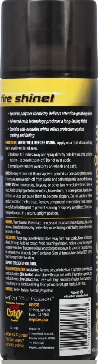 slide 2 of 7, Meguiar's Ultimate Insane Tire Shine, 15 oz