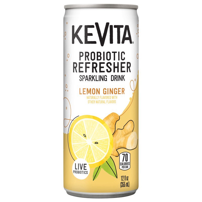 slide 1 of 1, Kevita Sparkling Drink, Lemon Ginger, Probiotic Refresher, 12 oz