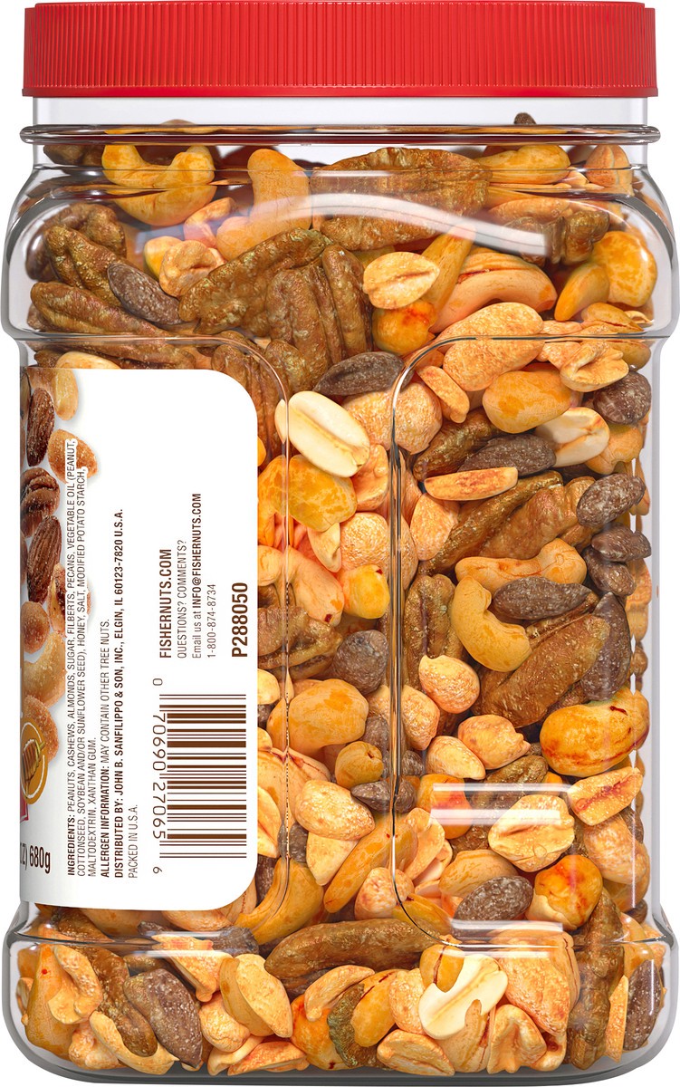 slide 6 of 13, Fisher Honey Roasted Mixed Nuts with Peanuts 24 oz. Jar, 24 oz