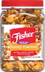 Fisher Honey Roasted Mixed Nuts with Peanuts - 24 oz