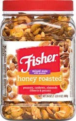 Fisher Honey Roasted Mixed Nuts with Peanuts - 24 oz