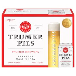 Trumer Pils Craft Beer, Craft Pilsner Beer, 12 Pack 12 fl oz Cans, 4.9% ABV