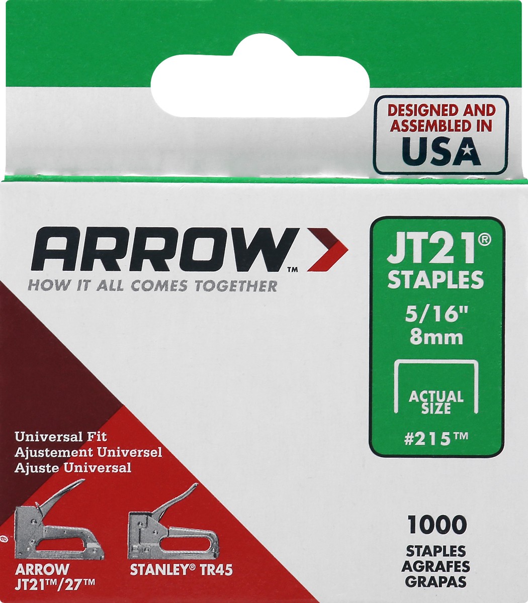 slide 1 of 11, Arrow 5/16 Inch JT21 Staples 1000 ea, 1000 ct