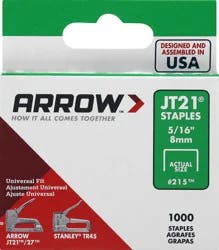 Arrow 5/16 Inch JT21 Staples - 1000 ea