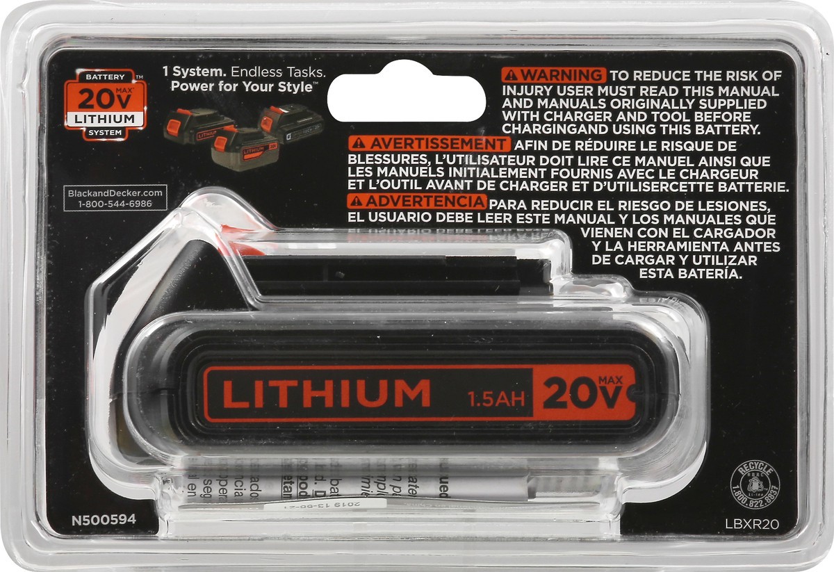 slide 3 of 11, BLACK+DECKER 20V Max 1.5 Ah Lithium Ion Battery 1 oz, 1 oz