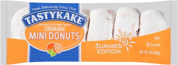slide 1 of 1, Tastykake Summer Edition Orange Mini Donuts, 6 ct; 3 oz