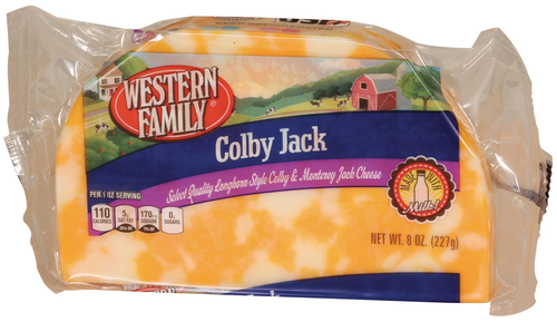 slide 1 of 1, Western Family Colby Jack Cheese, 8 oz