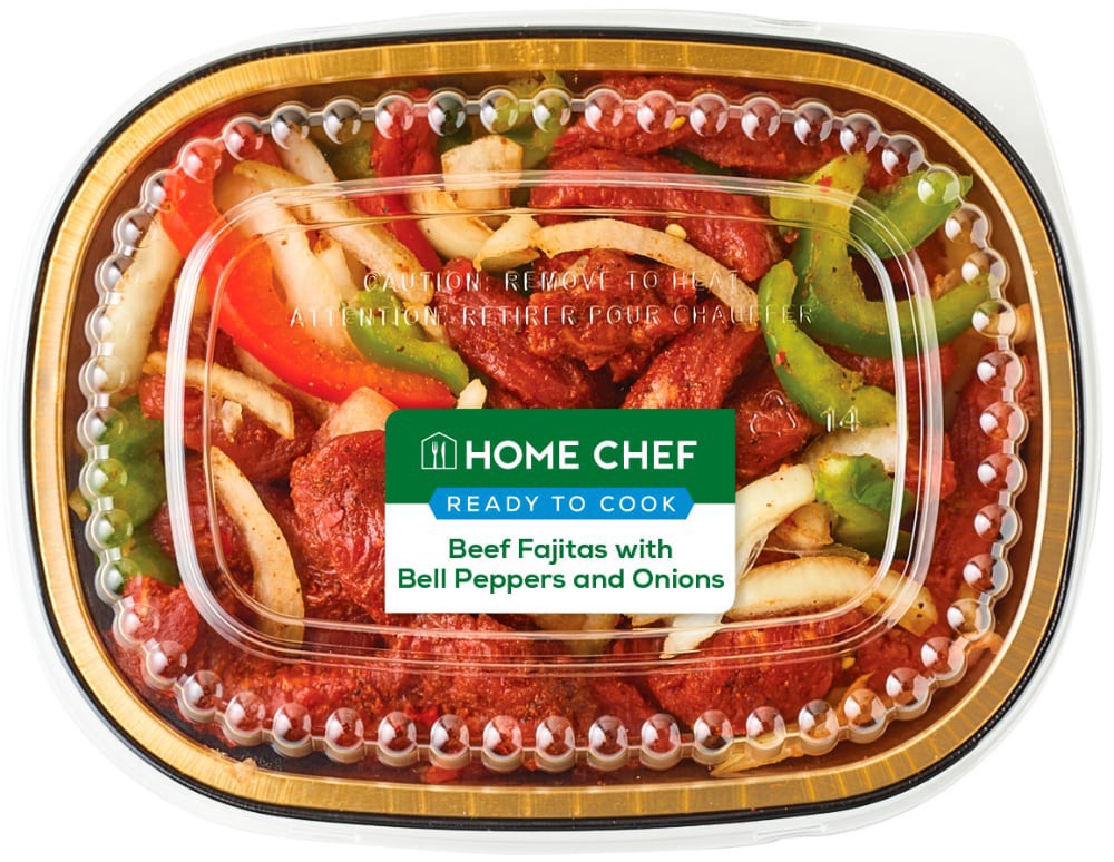 slide 2 of 2, Home Chef Beef Fajitas With Bell Peppers And Onions, per lb