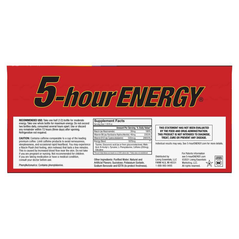 slide 2 of 6, 5-hour ENERGY Shot, Regular Strength, Berry, 10 ct