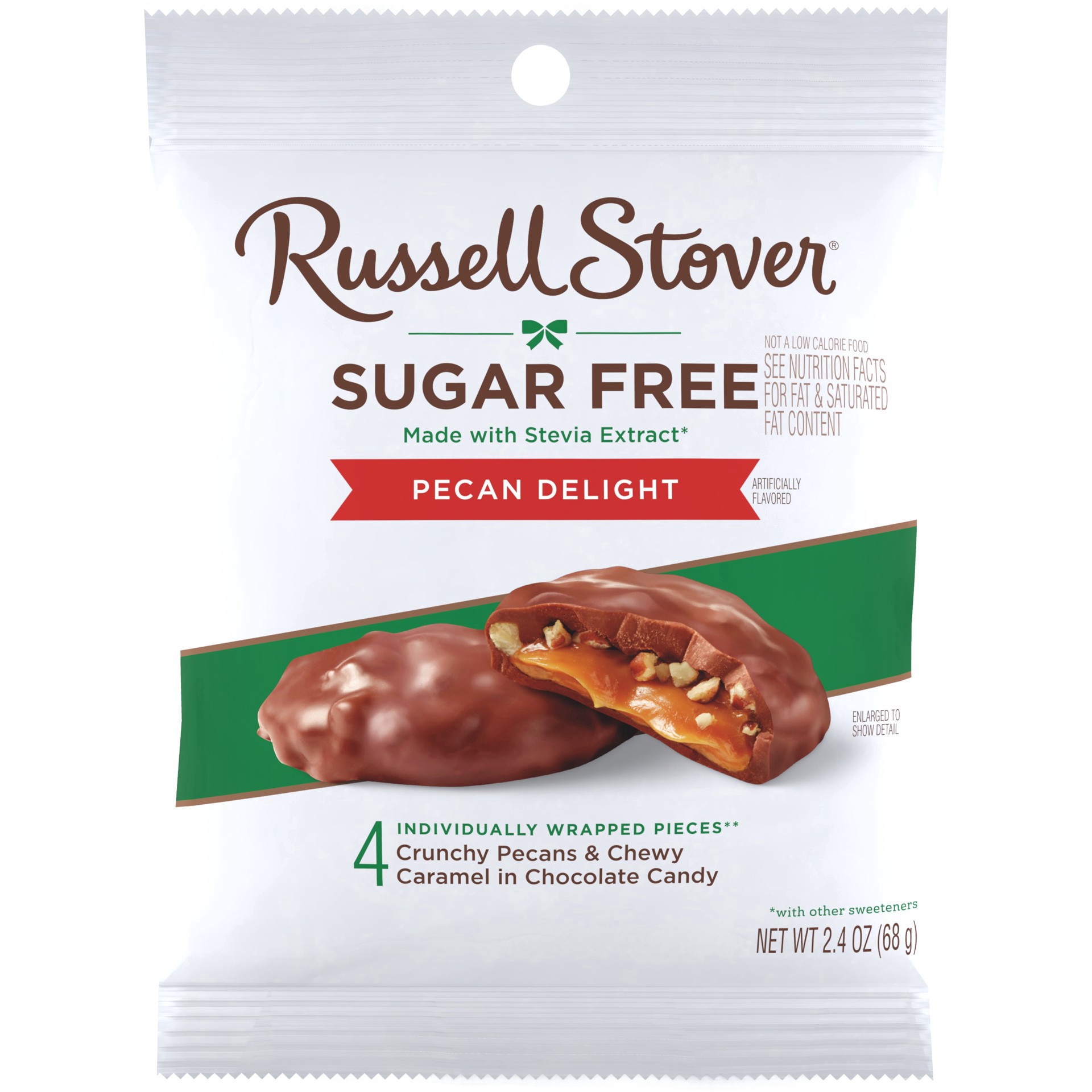 slide 1 of 1, RUSSELL STOVER Sugar Free Pecan Delight Chocolate Candy- 2.4 oz, 4 ct
