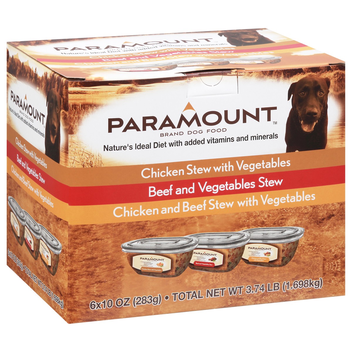 slide 12 of 13, Paramount Assorted Dog Food 6-6 10 oz Packages, 6 ct