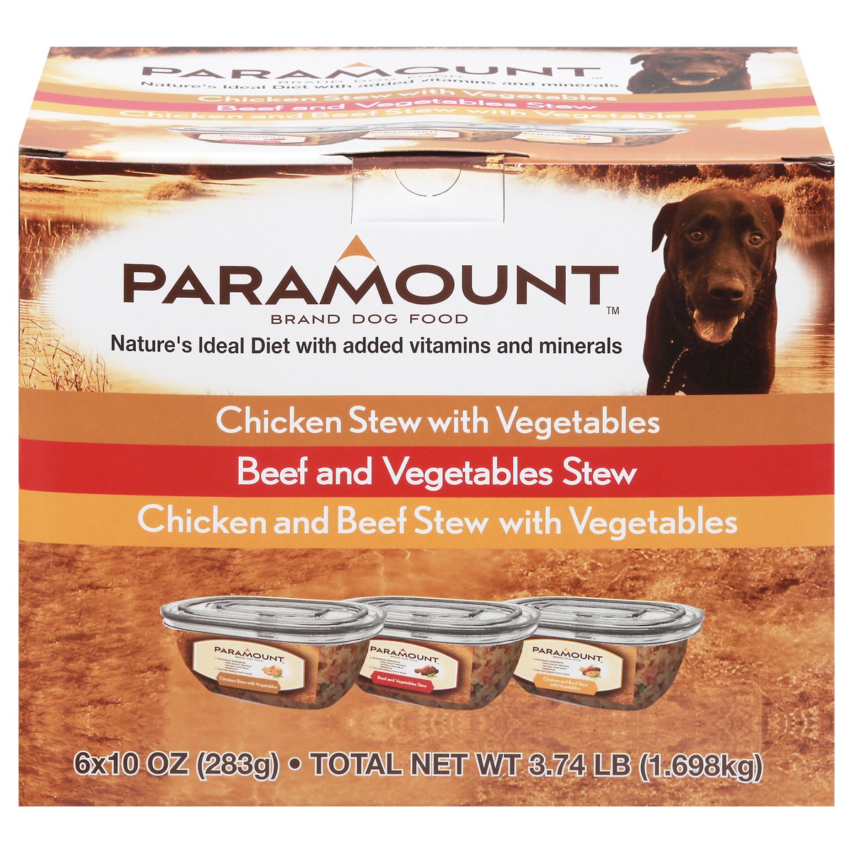 slide 1 of 13, Paramount Assorted Dog Food 6-6 10 oz Packages, 6 ct