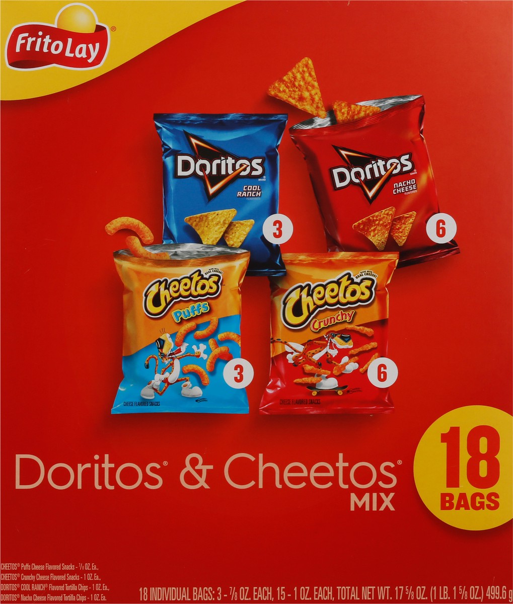 slide 3 of 11, Frito-Lay Snacks Doritos & Cheetos Mix Variety 17 5/8 Oz 18 Count, 18 ct