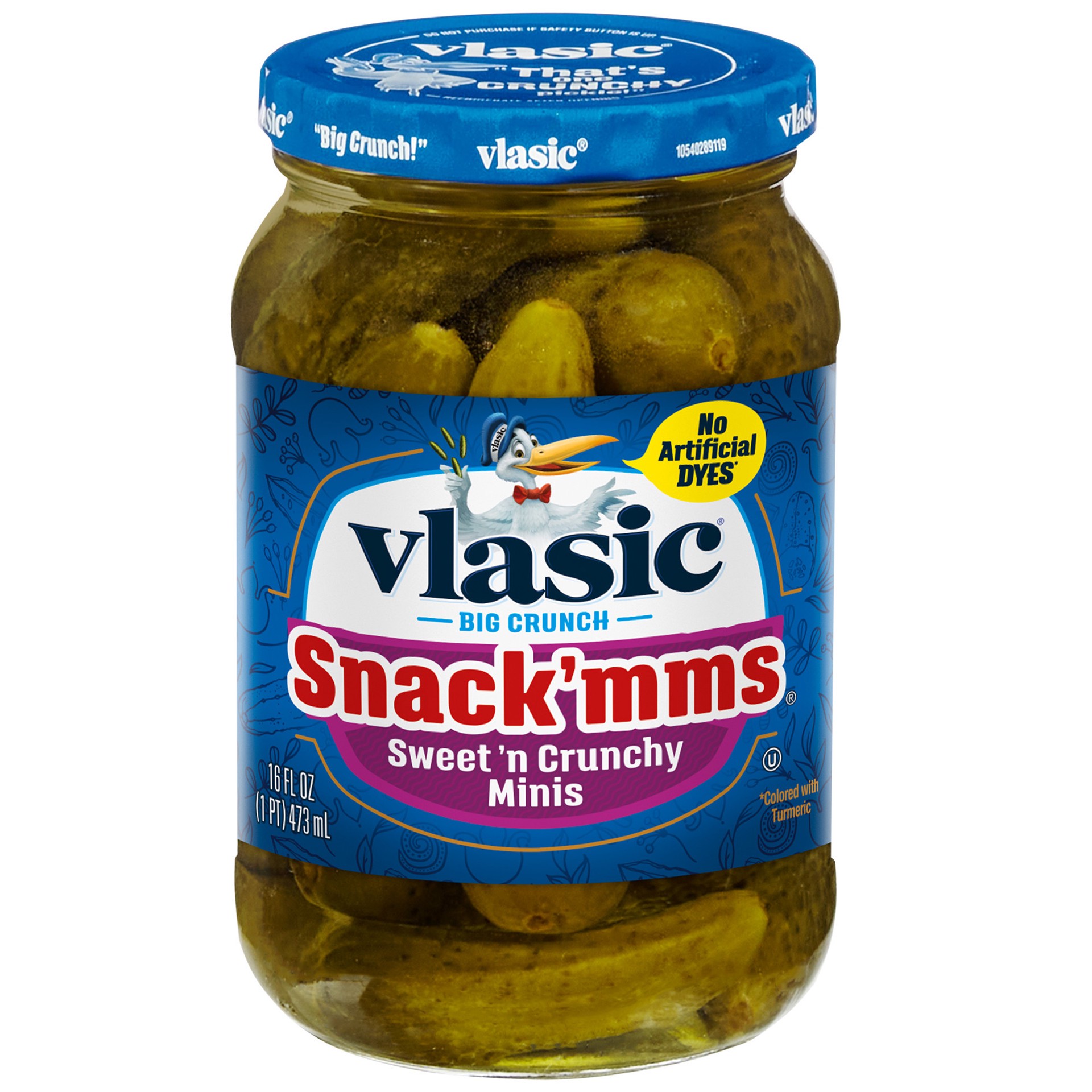 slide 1 of 5, Vlasic Snack'mms Sweet''n Crunchy Minis Pickles 16 fl oz Jar, 16 fl oz