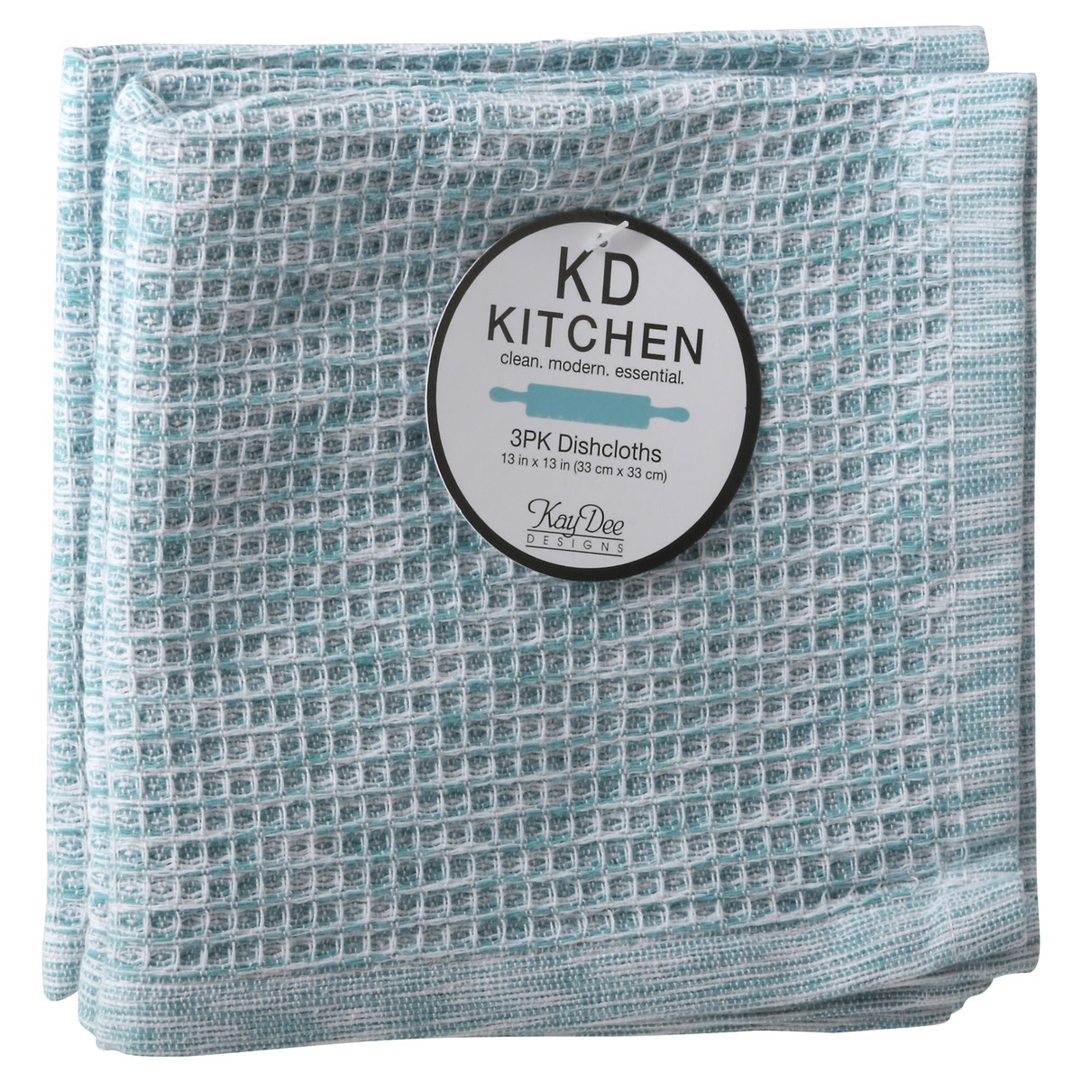 slide 2 of 9, KD Kitchen Kay Dee Dishcloth Aqua Haze, 3 ct