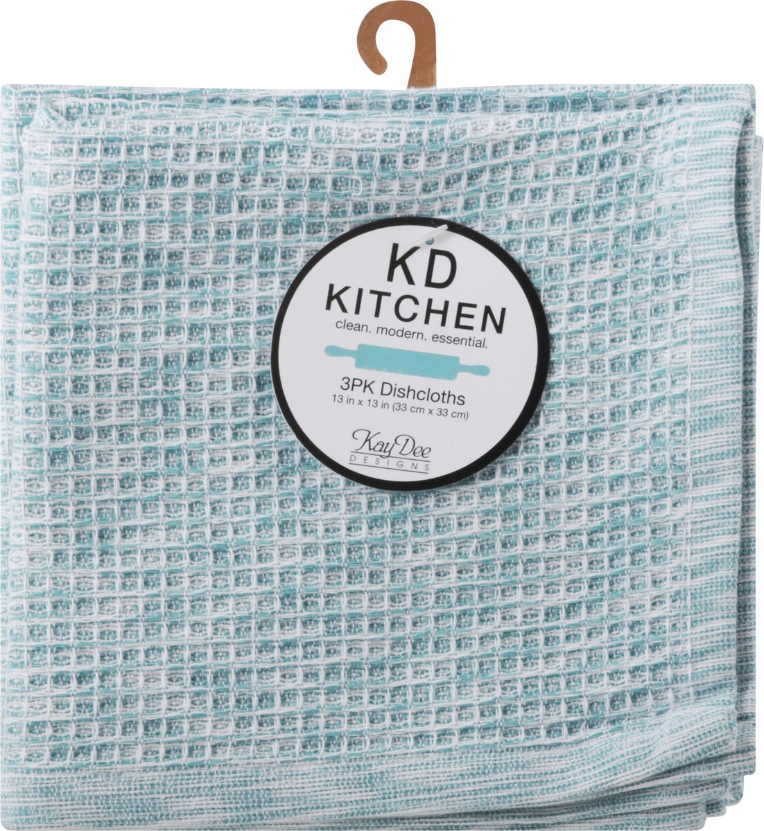 slide 1 of 9, KD Kitchen Kay Dee Dishcloth Aqua Haze, 3 ct