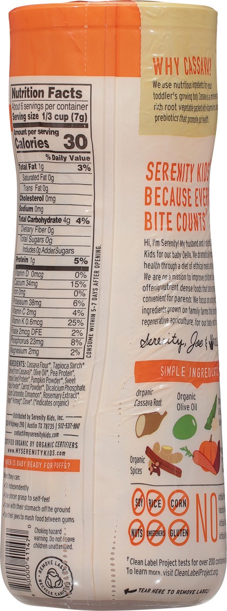 slide 3 of 9, Serenity Kids Grain Free Puffs, Pumpkin & Cinnamon, 1.5 oz