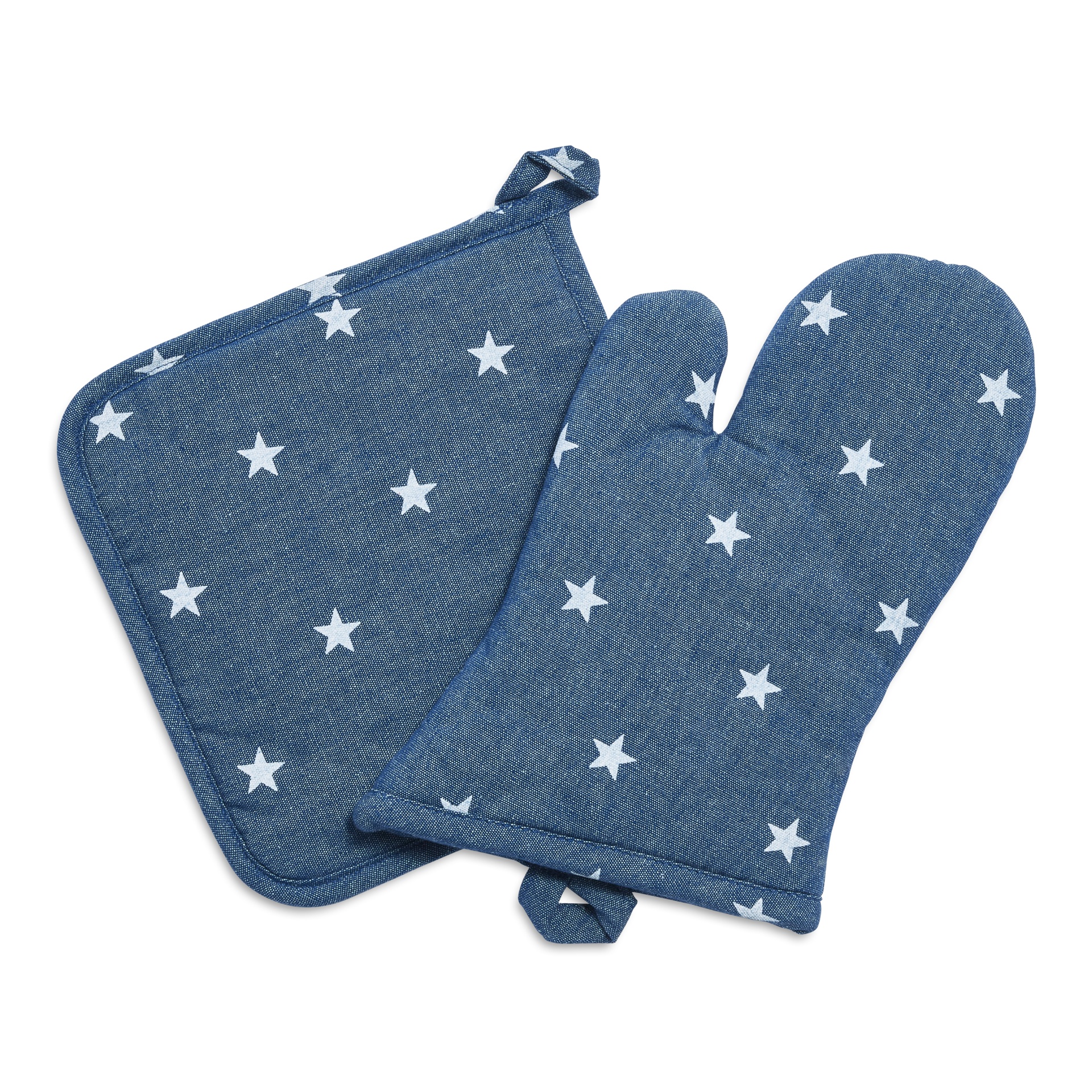 slide 1 of 1, Sur La Table Stars Oven Mitt & Pot Holder Set, 2 ct