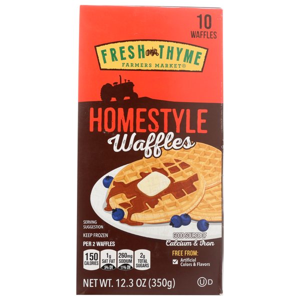 slide 1 of 1, Fresh Thyme Homestyle Waffles, 12.3 oz