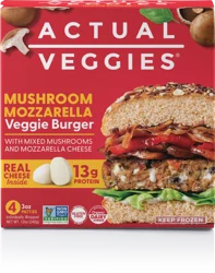 Actual Veggies® Mushroom Mozzarella Veggie Burgers