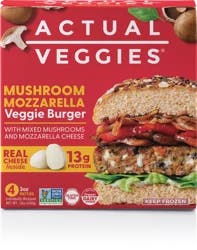 Actual Veggies® Mushroom Mozzarella Veggie Burgers