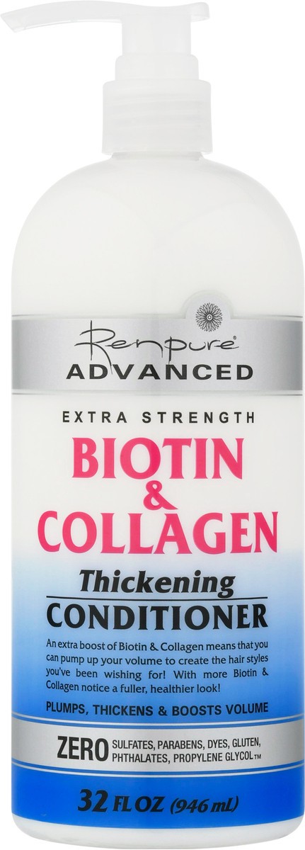 slide 1 of 12, Renpure Advanced Extra Strength Biotin & Collagen Thickening Conditioner 32 fl oz, 32 fl oz