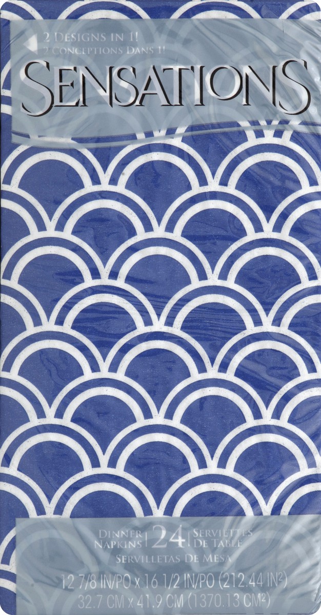 slide 4 of 4, Sensations Mosaic Dinner Napkins - Blue, 14 ct