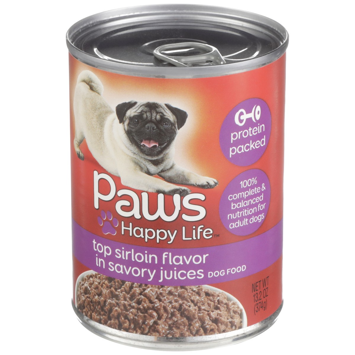 slide 3 of 11, Paws Happy Life Top Sirloin Flavor In Savory Juices Dog Food, 13.2 oz