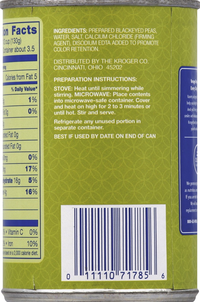 slide 6 of 6, Kroger Blackeyed Peas, 15 oz