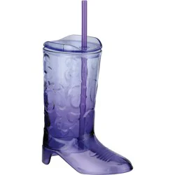 Destination Holiday Ombre Purple Boot Tumbler with Straw