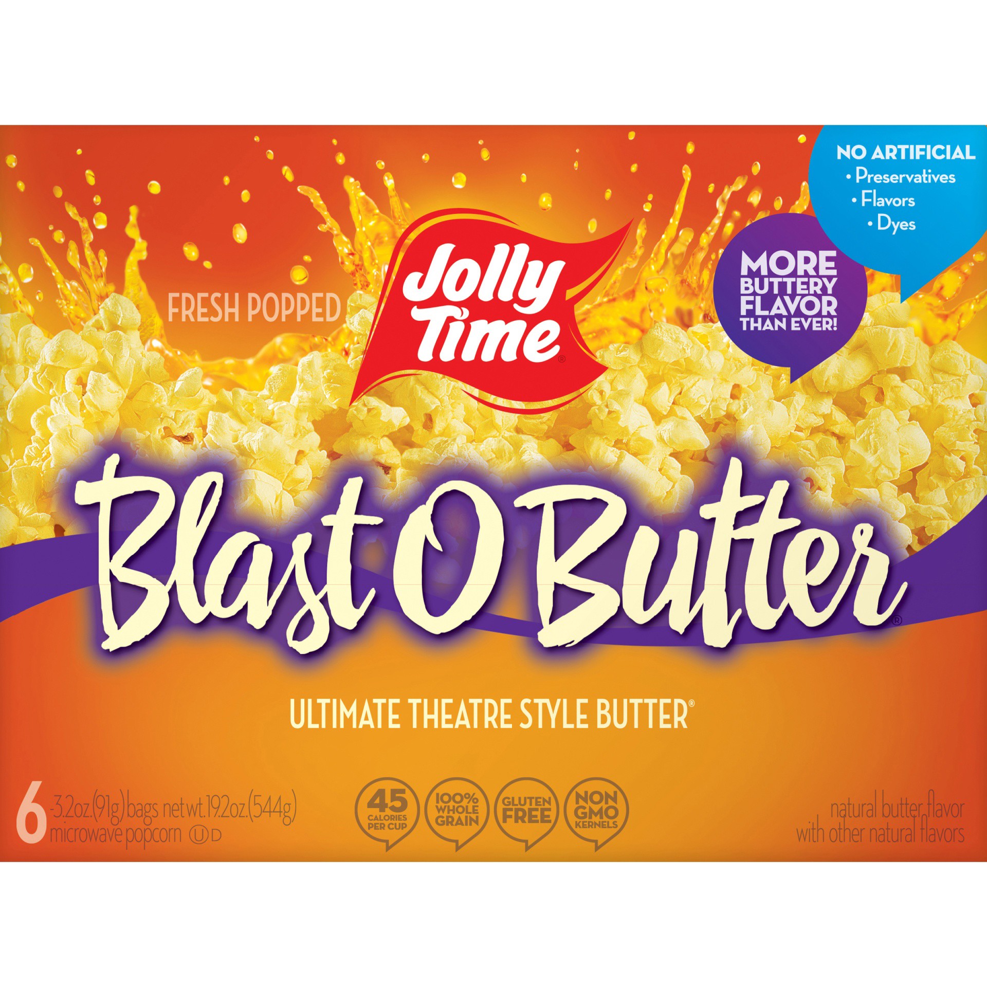 slide 3 of 7, Jolly Time® Blast O Butter Ultimate Theatre Style Popcorn, 6 ct; 3.2 oz