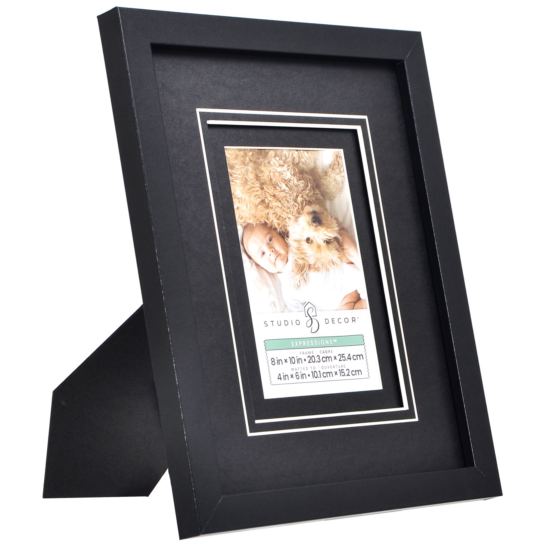 slide 6 of 6, Expressions 4" X 6" Black Frame With Double Mat By Studio Decor, 4 in x 6 in
