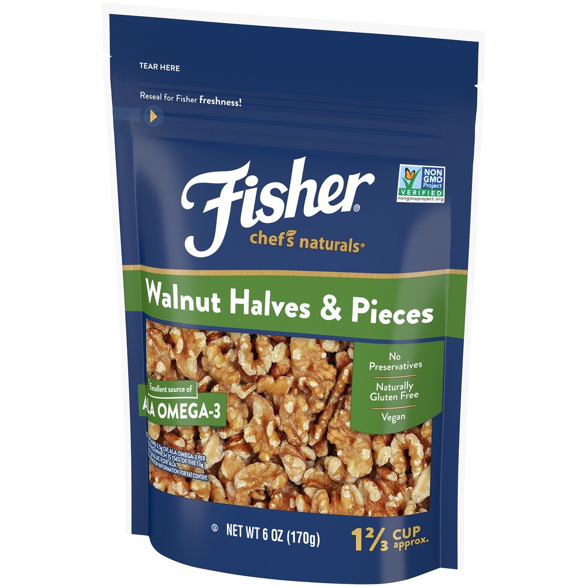 slide 13 of 15, Fisher Chef's Naturals Walnut Halves & Pieces 6 oz. Bag, 6 oz