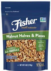 Fisher Chef's Naturals Walnut Halves & Pieces 6 oz. Bag