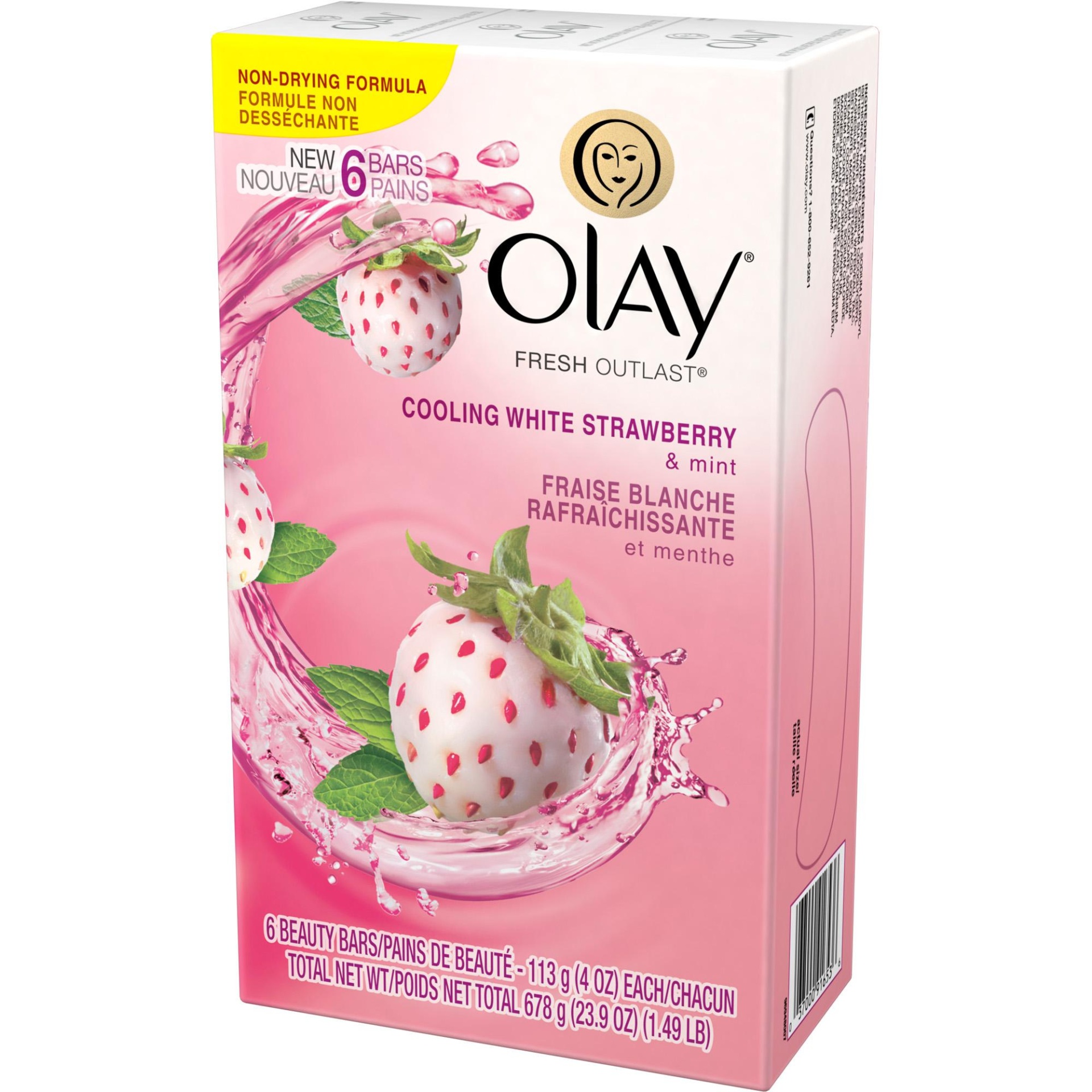 slide 1 of 1, Olay Cooling White Strawberry & Mint Bars, 6 ct