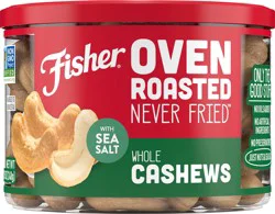 FISHER SNACK Fisher Oven Roasted Never Fried Whole Cashews with Sea Salt - 8.7 oz