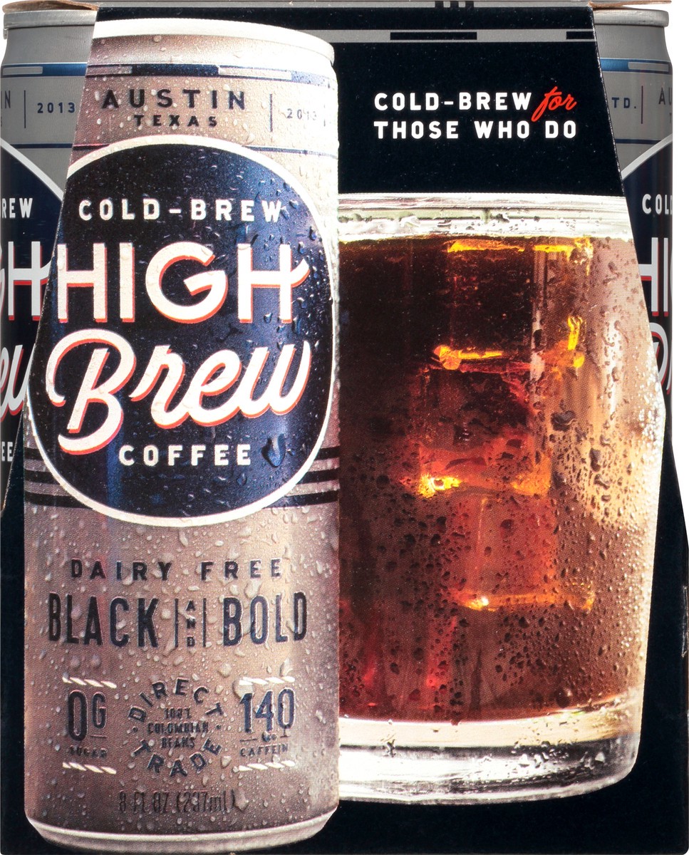 slide 8 of 13, High Brew Dairy Free 4 Pack Cold-Brew Black & Bold Coffee 4 ea - 4 ct, 4 ct