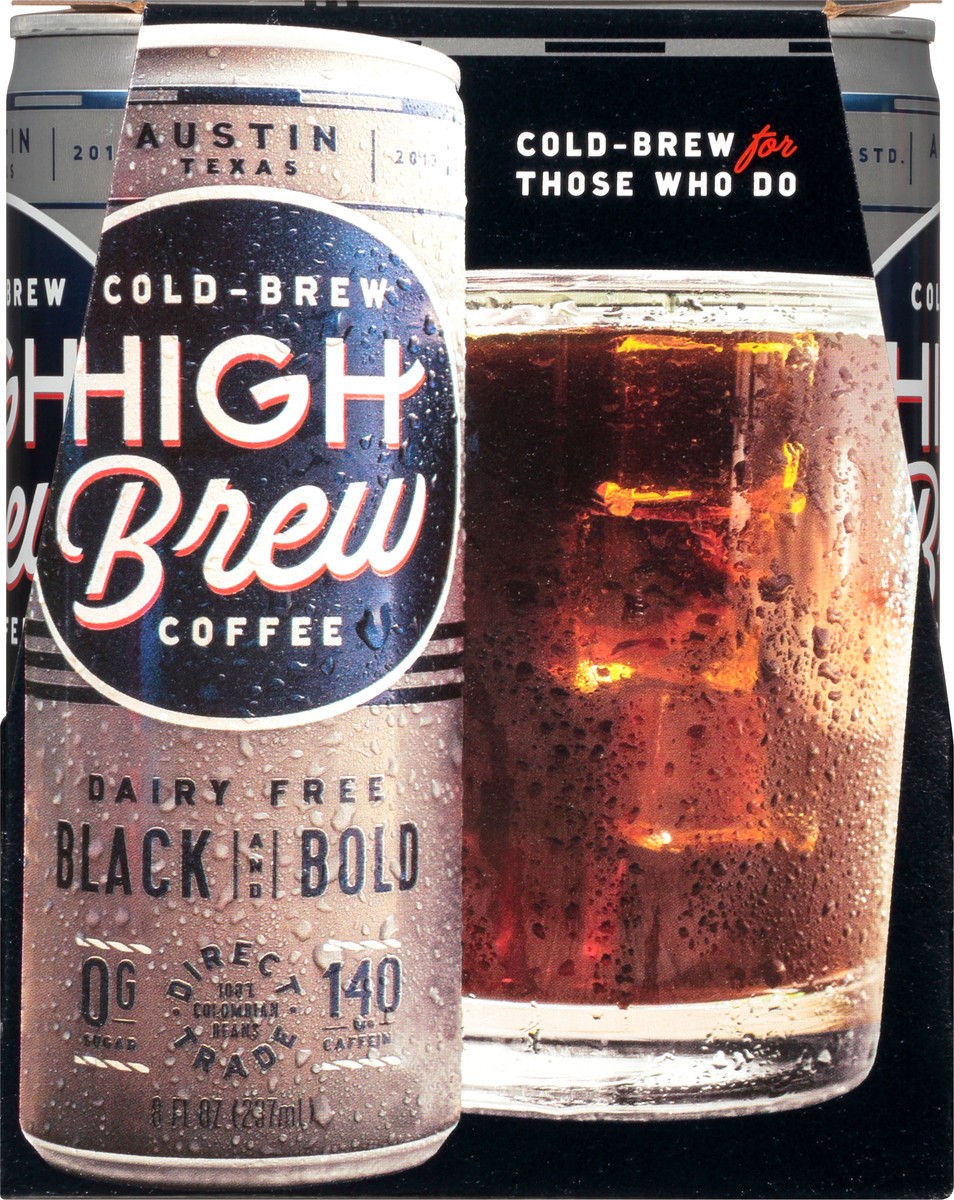 slide 13 of 13, High Brew Dairy Free 4 Pack Cold-Brew Black & Bold Coffee 4 ea - 4 ct, 4 ct