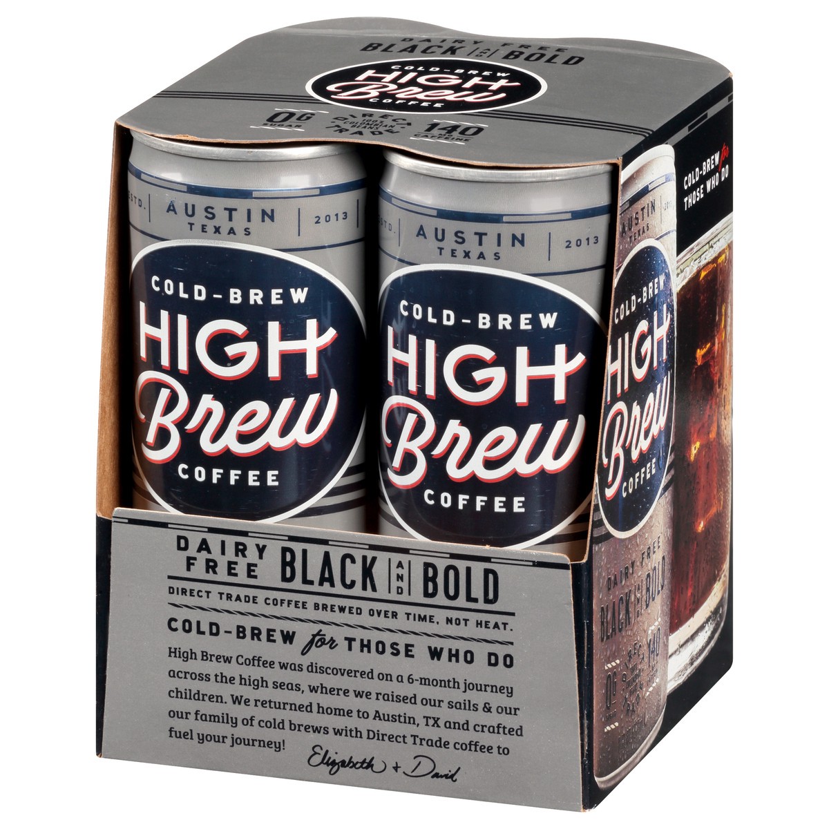 slide 9 of 13, High Brew Dairy Free 4 Pack Cold-Brew Black & Bold Coffee 4 ea - 4 ct, 4 ct