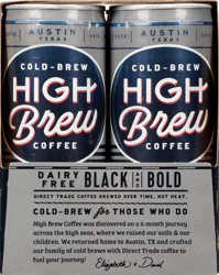 High Brew Dairy Free 4 Pack Cold-Brew Black & Bold Coffee 4 ea - 4 ct