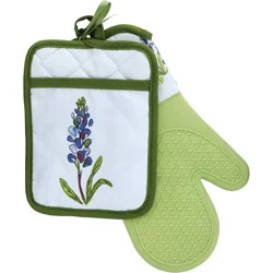 Destination Holiday Bluebonnet Oven Mitt & Potholder Set