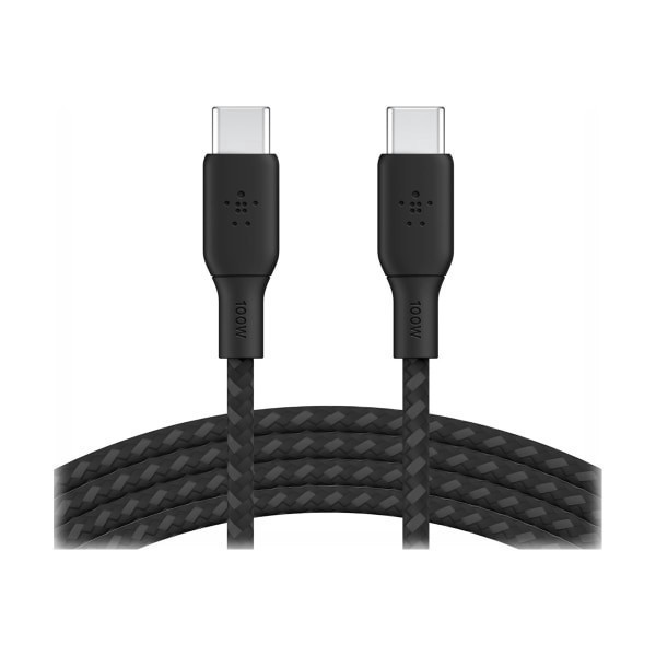 slide 4 of 6, Belkin Boostcharge Braided Usb-C 2.0 100W Cable, Black, Cab014Bt2Mbk, 1 ct