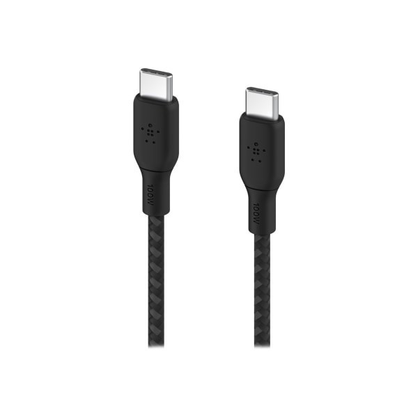 slide 6 of 6, Belkin Boostcharge Braided Usb-C 2.0 100W Cable, Black, Cab014Bt2Mbk, 1 ct