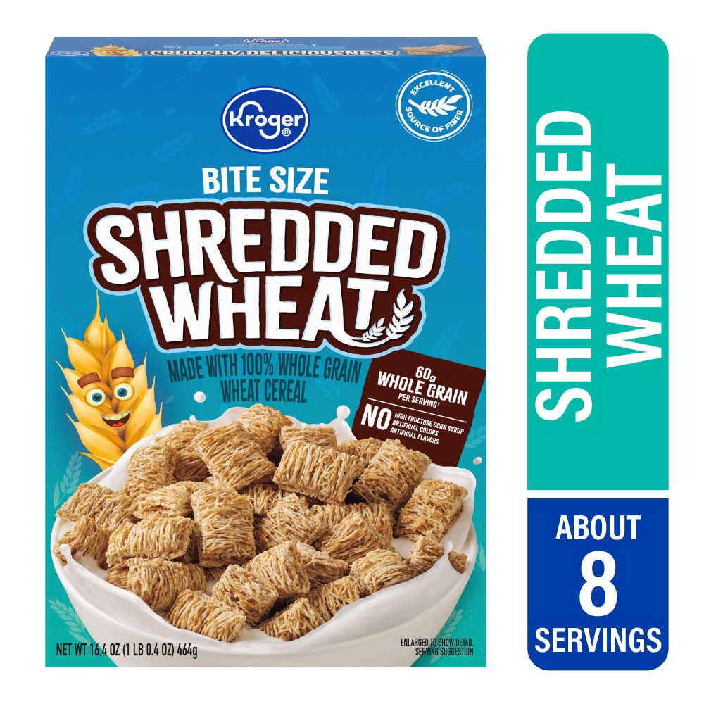 slide 1 of 3, Kroger Bite Size Shredded Wheat Cereal - 16.4 oz, 16.4 oz