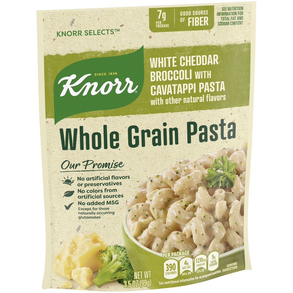 slide 2 of 5, Knorr Selects White Cheddar Broccoli with Cavatappi Pasta, 3.5 oz