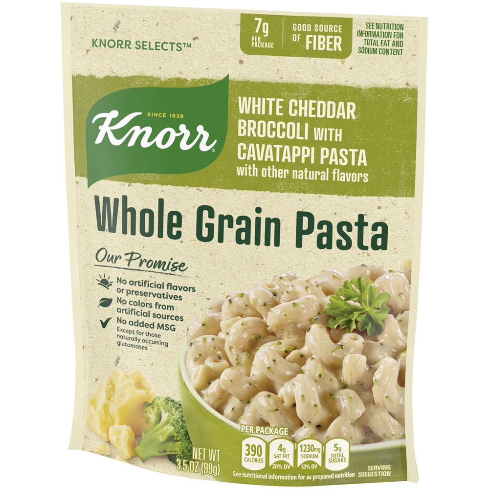 slide 3 of 5, Knorr Selects White Cheddar Broccoli with Cavatappi Pasta, 3.5 oz