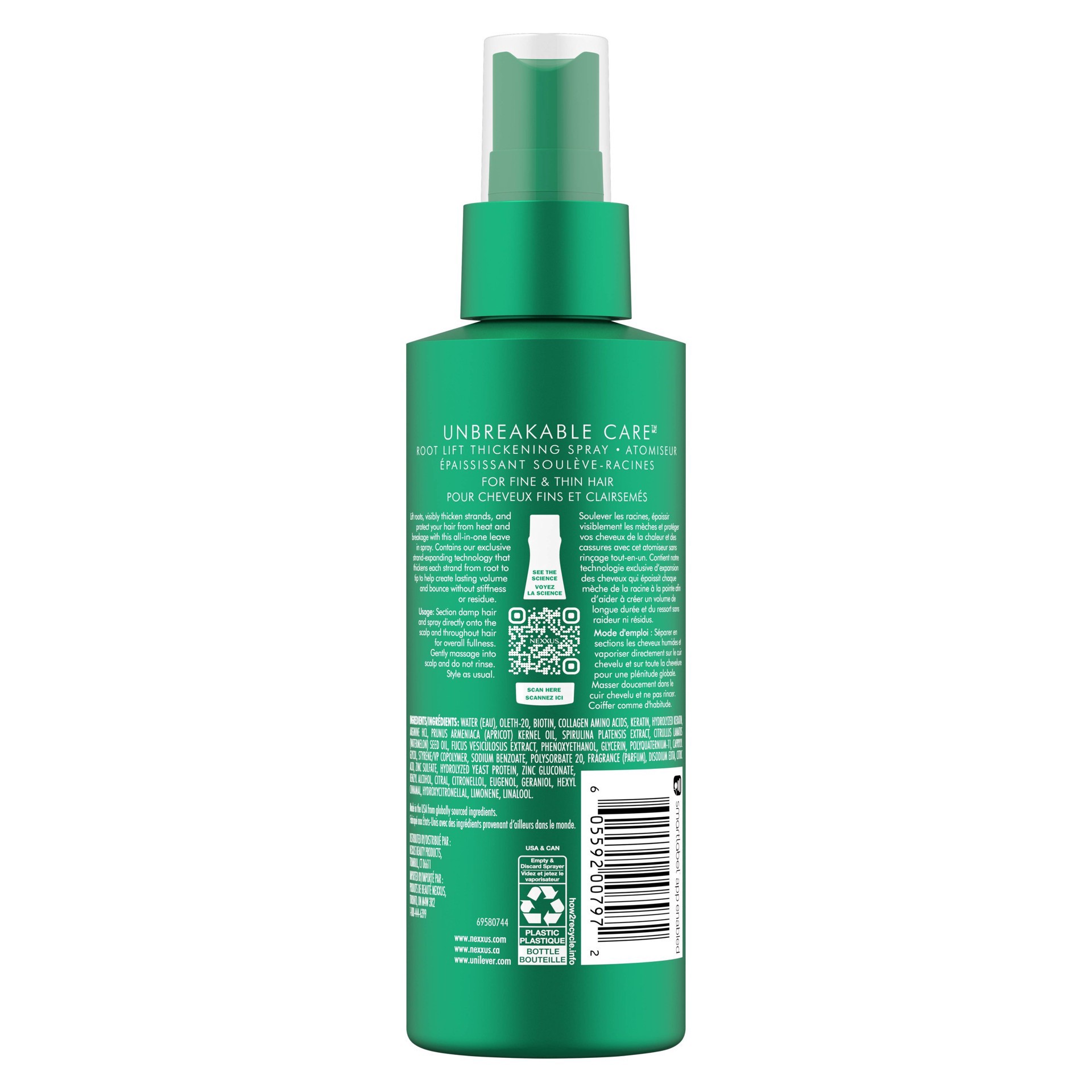 slide 3 of 8, Nexxus Unbreakable Care™ Root Lift Hair Thickening Spray with Keratin, Collagen, Biotin, 6 oz, 6 oz