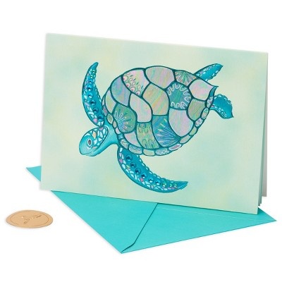 slide 1 of 1, Papyrus Mosaic Turtle Blank Card, 1 ct